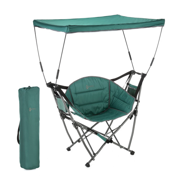 ARROWHEAD OUTDOOR PORTABLE FOLDING SWINGING HAMMOCK CAMPING CHAIR - GREEN