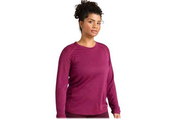 ALLBIRDS WOMEN'S NATURAL RUN LONG SLEEVE - SIZE: WOMEN S - THRIVE CRIMSON New
