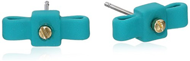 MARC BY MARC JACOBS RUBBERIZED BOW TIE STUD EARRINGS M0004822 - WINTERGREEN New