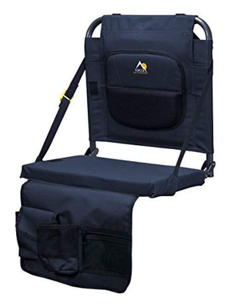 GCI OUTDOOR BLEACHERBACK LUMBAR STADIUM SEAT WITH PADDED BACKREST - NAVY