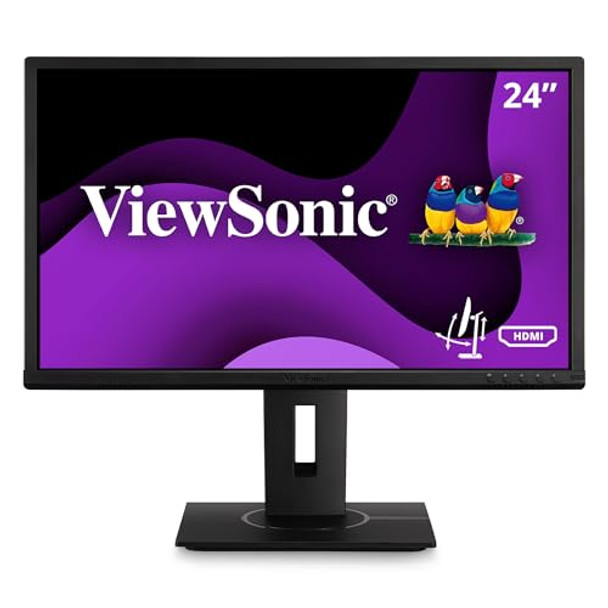 VIEWSONIC VG2440 24" IPS 1080P ERGONOMIC MONITOR HDMI DISPLAYPORT V18464 - BLACK