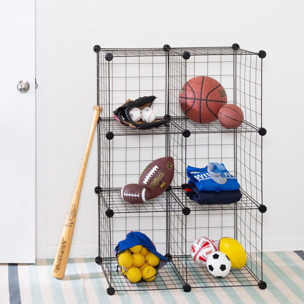 HONEY CAN DO HONEY-CAN-DO 6 CUBE BLACK STORAGE SET SHF-09484 - BLACK