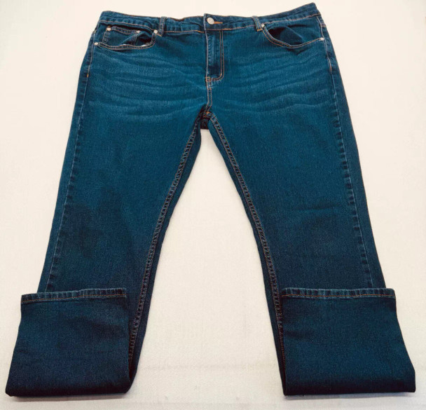 BLU ROCK FLEX STRETCH SLIM STRAIGHT JEANS - SIZE: MEN 40/32 - DARK WASH New
