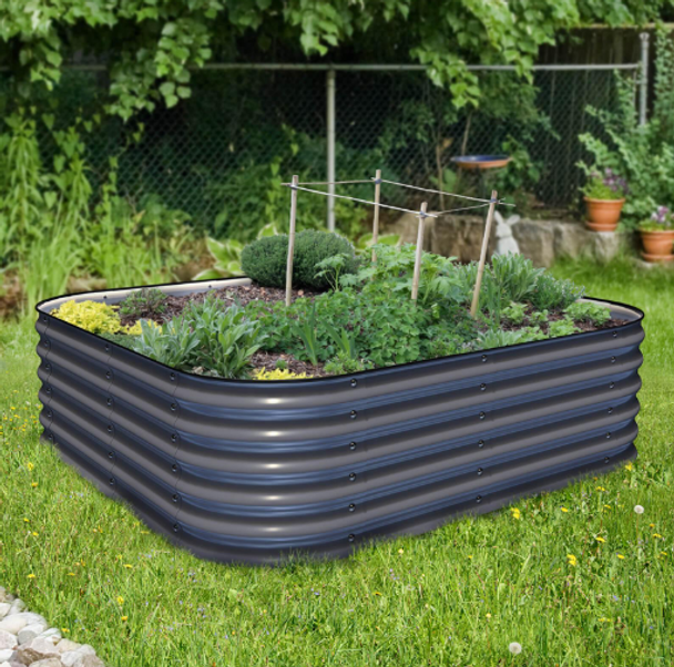 OLLE GARDENS 17IN TALL 12 IN 1 RAISED GARDEN BED - MIDNIGHT GRAY