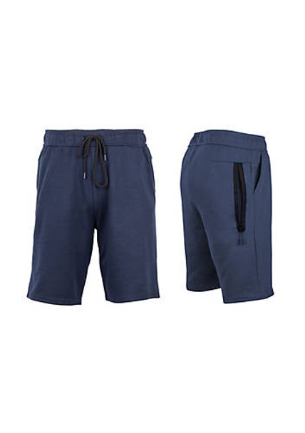 BLU ROCK ROCK WOMENS LOOSE FIT TECH FLEECE PERFORMANCE SHORTS - SIZE L - NAVY