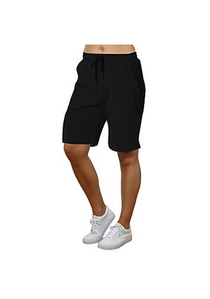 BLU ROCK ROCK WOMENS LOOSE FIT TECH FLEECE PERFORMANCE SHORTS - SIZE L - BLACK New