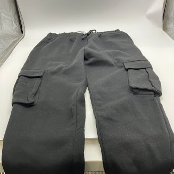 BLUE ICE MENS CARGO JOGGER SWEATPANTS - SIZE: MEN L - BLACK New