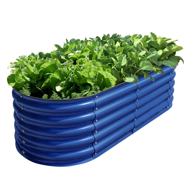 OLLE GALVANIZED RAISED GARDEN BEDS 12-IN-1 GARDEN BEDS, 4X8, COBALT BLUE