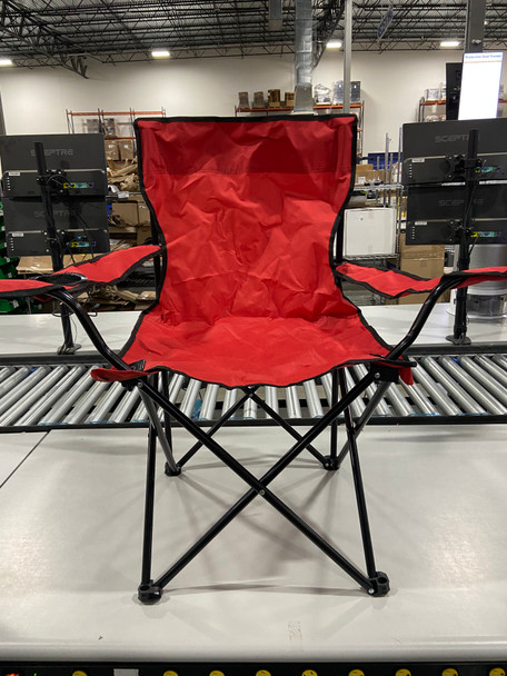 TREK OUTDOOR LIVING SOLUTIONS HEAVY DUTY FOLDABLE CAMPING CHAIR - RED New