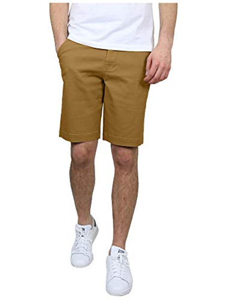 GALAXY MEN'S 5-POCKET FLAT-FRONT STRETCH TWILL SHORTS - SIZE: MEN 36 - TIMBER New