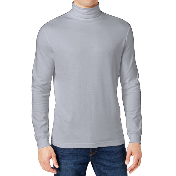 GALAXY BY HARVIC MEN'S LONG SLEEVE TURTLE NECK T-SHIRT - SIZE: L - HEATHER GRAY New