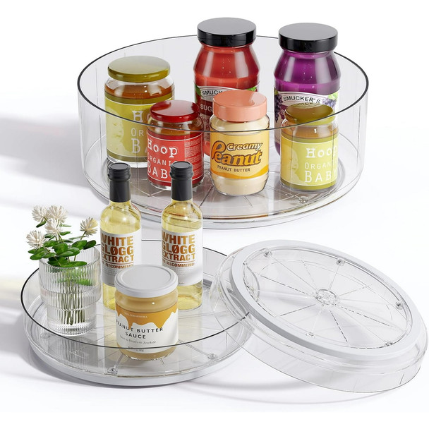 LAMU 3 PACK LAZY SUSAN TURNTABLE ORGANIZER FOR CABINET REFRIGERATOR 10 New