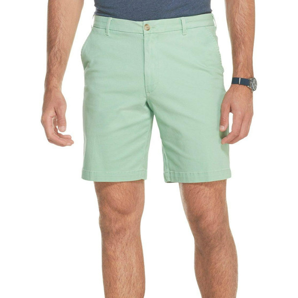 IZOD MENS SALTWATER STRETCH CHINO SHORTS - SIZE: MEN 32 - GREEN BAY New
