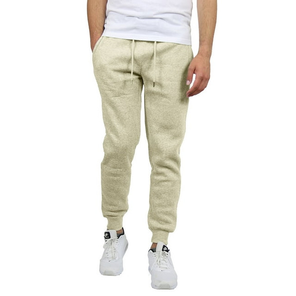 GALAXY BY HARVIC MEN'S SLIM FIT JOGGER PANTS - SIZE: MEN XL - HEATHER OATMEAL New