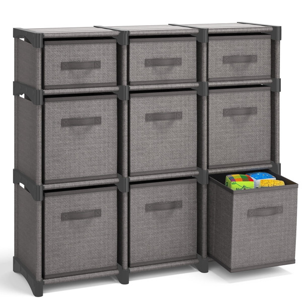 NESTL CUBE STORAGE ORGANIZER FOR BEDROOM BOX STORAGE CUBBY9  CUBE - GRAY NESTL CUBE STORAGE ORGANIZER FOR BEDROOM BOX STORAGE CUBBY9  CUBE - GRAY
