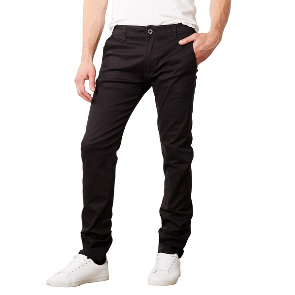 GALAXY BY HARVIC MENS KHAKI 4-WAY STRETCH PANTS - SIZE: MEN 32X31 - BLACK