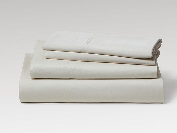 KATHY IRELAND 300 THREAD COUNT 100% BAMBOO RAYON SHEET SET KING - IVORY/WHITE