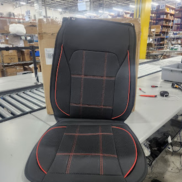 KIVAGURU LEATHER SEAT COVERS PREMIUM FAUX CAR SEAT COVERS PROTECTORS - BLACK/RED