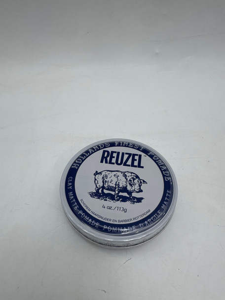 REUZEL CLAY MATTE POMADE MEDIUM HOLD WATER SOLUBLE (4 OZ) - WHITE/BLUE New
