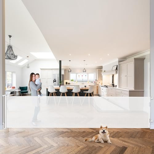 Supergate Extra Wide Baby & Dog Gate 120" Long, Retractable for Wide Openings New