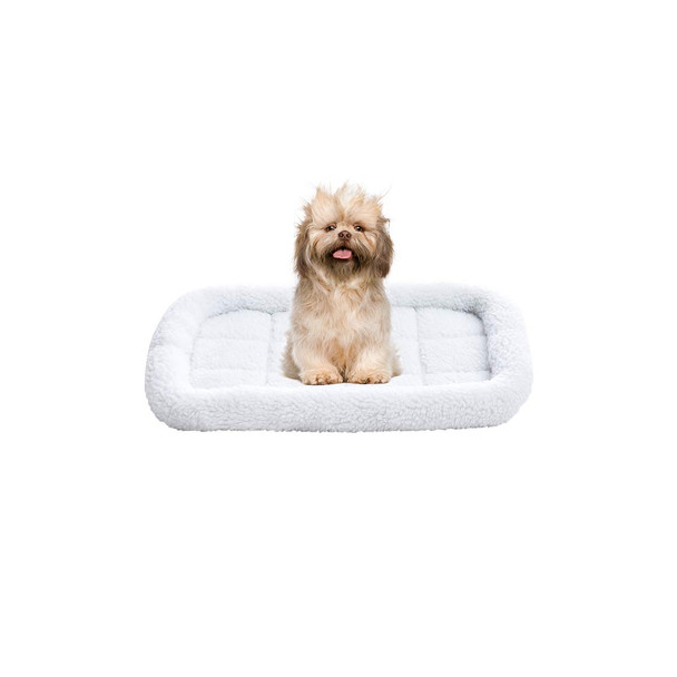 AMAZON BASICS AMAZONBASICS PADDED PET BOLSTER BED - 22" X 15" - WHITE/BLACK New