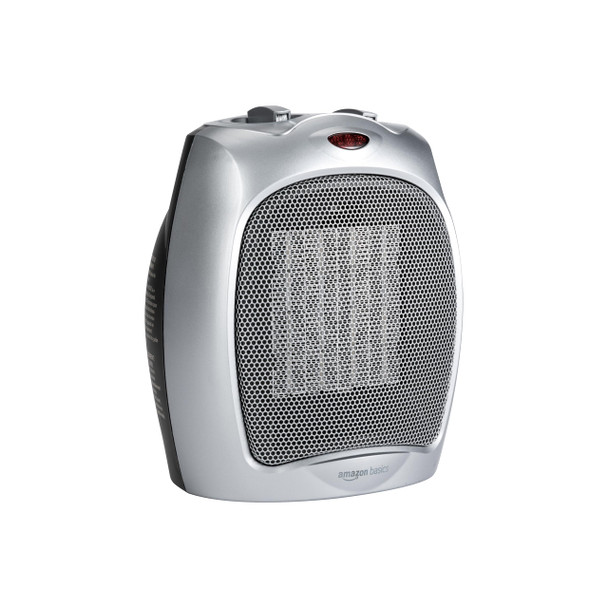 AMAZON BASICS CERAMIC SPACE HEATER PORTABLE HEATER 1500W - SILVER