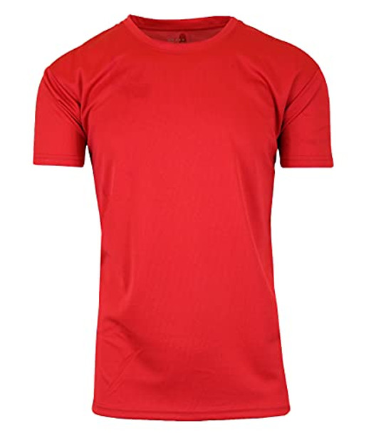 GALAXY BY HARVIC MEN'S PERFORMANCE ACTIVE SHORT SLEEVE TEE - SIZE SMALL - RED New
