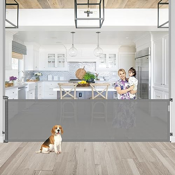 95 Inch Long Baby Gate Retractable Dog Gate for Large Openings New