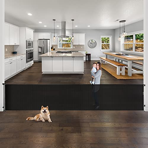 WOMHOM-SH20.007-168 Dog Gates House Extra Wide Gates House Extra Long - BLACK New