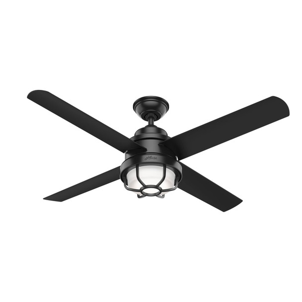HUNTER SEAROW OUTDOOR WITH LED LIGHT 54 INCH CC55086-A - MATTE BLACK