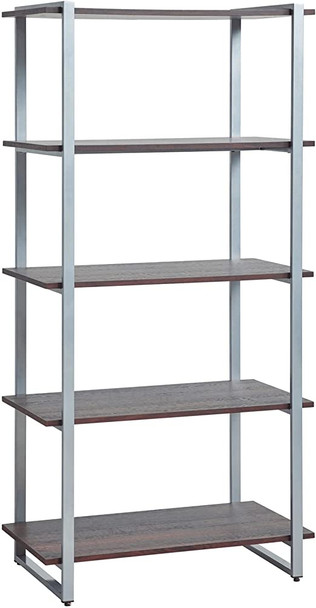 Realspace Trezza 60"H 4-Shelf Bookcase 4108440 - Warm Walnut