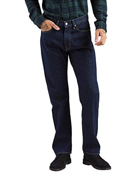 005050216 LEVI'S 505 MEN'S REGULAR FIT JEANS DARK WASH SIZE MEN 38X30 New