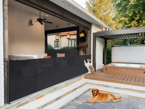 BTXON 180" Retractable Baby Gates - 41" Extra Tall Extra Wide Mesh Dog Gates New