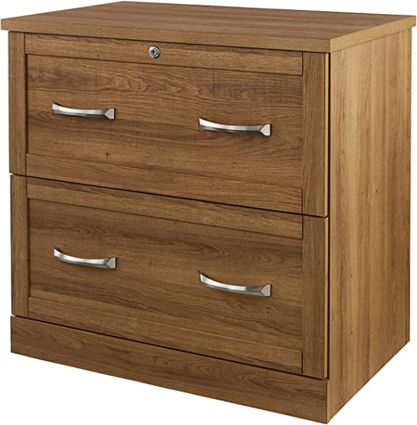 Realspace Premium Letter-/Legal-Size File Cabinet 2 OD17006 Drawers Golden Oak