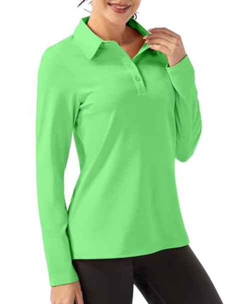 FKEEP LONG SLEEVE POLO SHIRT GOLF SPORT ATHLETIC - SIZE 2XL - NEON GREEN New
