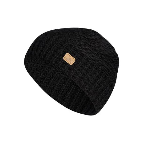 ADIDAS WOMEN'S WHITTIER BEANIE STANDARD FIT ACRYLIC KNIT SIZE WOMEN - BLACK New