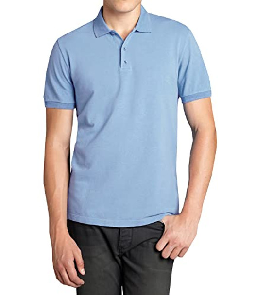 GALAXY BY HARVIC MENS POLO PIQUE SHIRT SIZE LARGE - LIGHT BLUE New