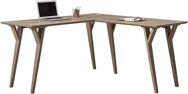 Realspace Trezza 62"W L-Shaped Desk 8698809 - Light Oak
