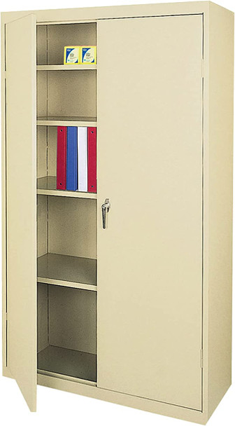 Realspace 36"W Steel 5-Shelf Cabinet 945737 - Putty