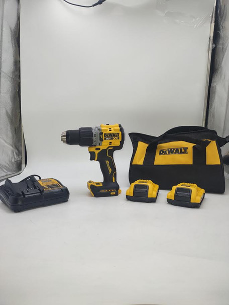 DEWALT 20V CORDLESS BRUSHLESS COMPACT 1/2 IN HAMMER DRILL KIT - BLACK/YELLOW