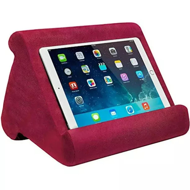 ONTEL BURGANDY PILLOW PAD TABLET STAND, 3 VIEWING MULTI-ANGLE - BURGUNDY