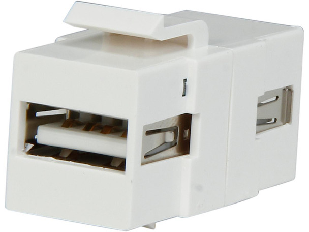 C2G/Cables To Go 28748 Snap-In USB A/A Female Keystone Insert Module (White)