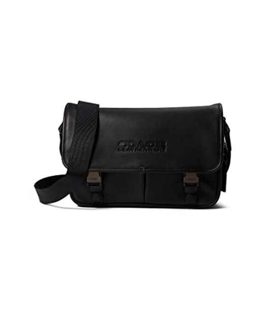 COACH MENS LEAGUE MESSENGER BAG IN SMOOTH LEATHER - BLACK New