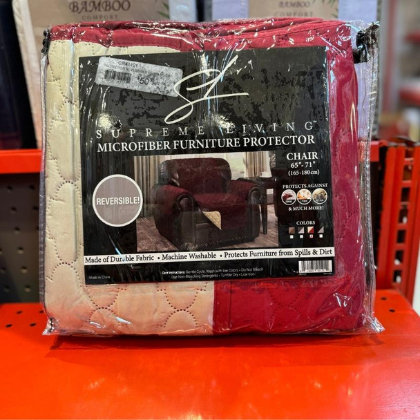 SUPREME LIVING PROTECTOR REVERSIBLE CHAIR 65"-71" - RED/TAN