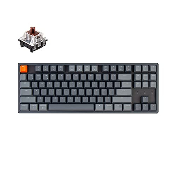 KEYCHRON K8 TENKEYLESS LAYOUT RGB WIRELESS MECHANICAL KEYBOARD BROWN SWITCH