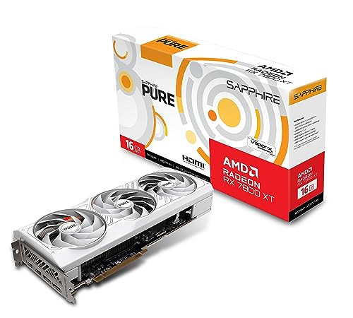 Sapphire 11330-03-20G AMD Radeon RX 7800 XT 16GB Gaming Graphics Card - White