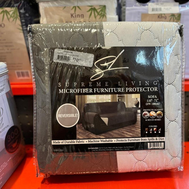 SUPREME LIVING MICROFIBER FURNITURE PROTECTOR - SOFA110 - GRAY