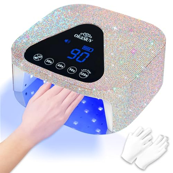 OKASIUV UV LED NAIL LAMP | UV GLOVES | MAGNETIC METAL MIRROR BASE - DIAMOND-01