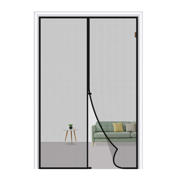 MAGZO Magnetic Screen Door Fit Door Size 30"x78", Screen Size 38"x79" - Gray