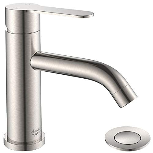 AMAZING FORCE SINGLE HANDLE BATHROOM FAUCET BRUSHED NICKEL BATHROOM SINK FAUCET